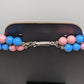 Vintage Pink/Blue Beaded Oval Statement Necklace