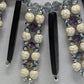 Hannah Collection Black/Cream Mixed Materials Necklace & Earrings Jewelry Set