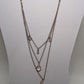 Vintage Light Gold 3-Strand Rhinestone Moon Tiered Necklace