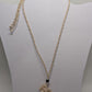 Tan Braided Rope Wrapped Faux-Crystal Pendant Necklace