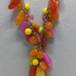 Charles Klein Silver/Pink/Orange Beaded Statement Necklace & Earrings Jewelry Set
