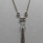Vintage Silver Bead Tassel Chain Necklace