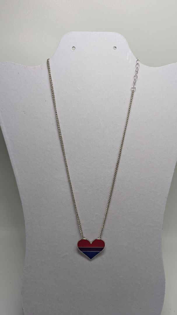 Silver/Pink/Purple/Blue Pendant Chain Necklace