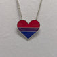 Silver/Pink/Purple/Blue Pendant Chain Necklace