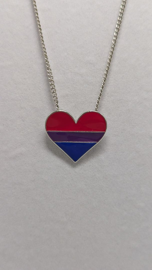 Silver/Pink/Purple/Blue Pendant Chain Necklace
