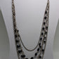 Vintage Silver/Bronze/Black Beaded Chain Longline Necklace