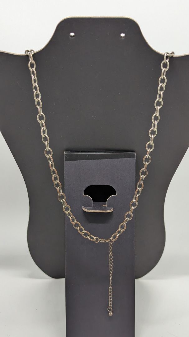 Vintage Silver/Bronze/Black Beaded Chain Longline Necklace