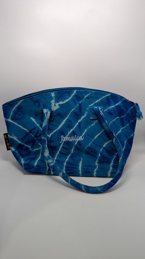 Rima "Jamaica" Blue Tie-Dye Tote Bag & Pouch 2-Piece Set