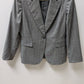Tahari Grey Striped 1-Button Wool-Blend Blazer