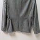 Tahari Grey Striped 1-Button Wool-Blend Blazer