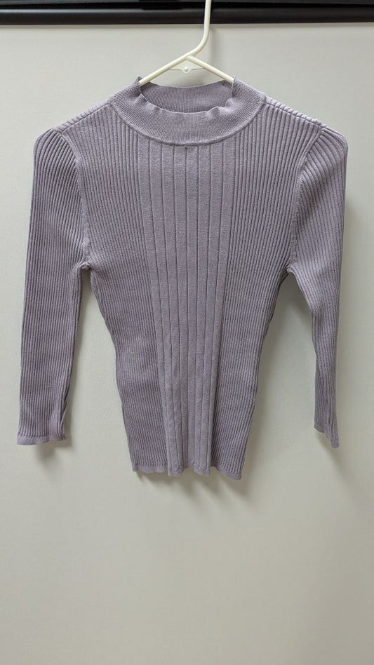 White House Black Market Lavender Ribbed Sweater