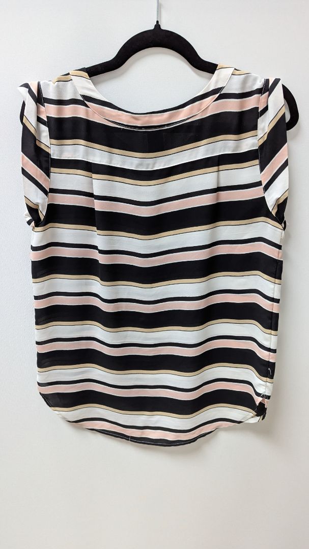 Ann Taylor Factory Black/Pink Striped Blouse