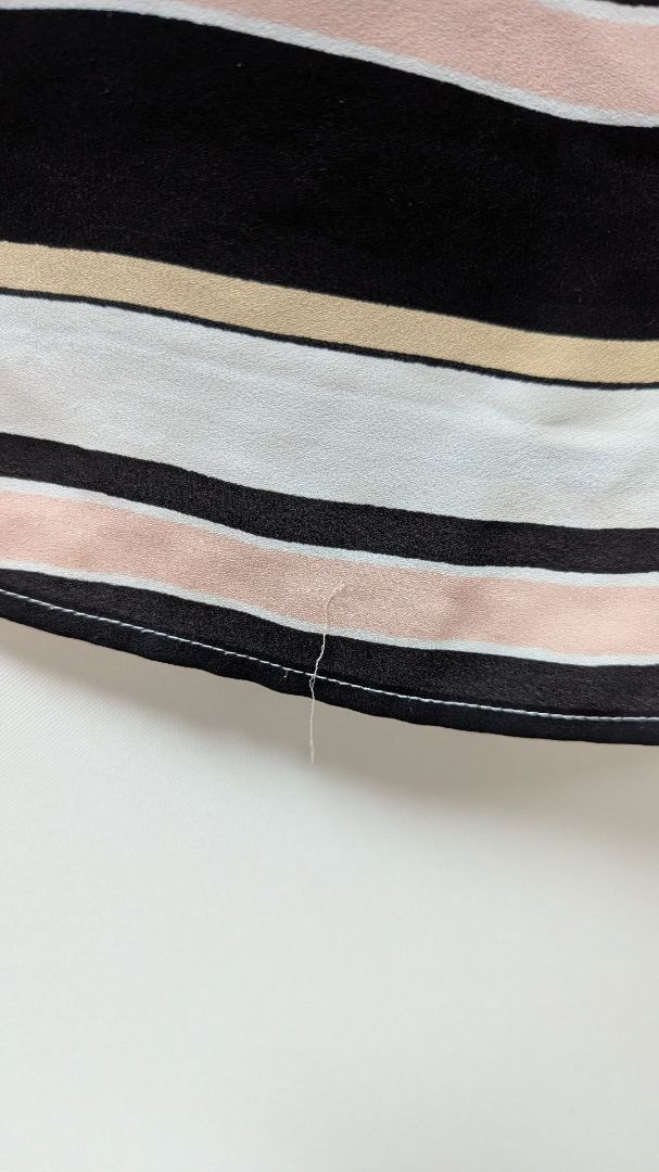 Ann Taylor Factory Black/Pink Striped Blouse
