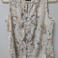 Ann Taylor Factory Ivory/Light Pink Printed Sleeveless Blouse