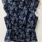 Banana Republic Navy Blue Floral Ruffled Blouse