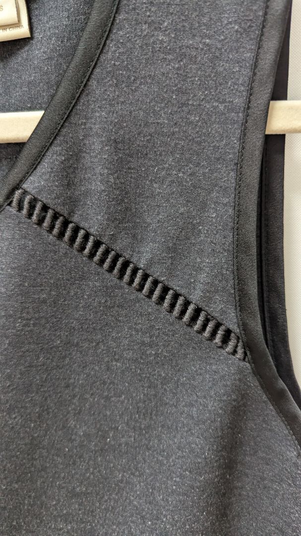 J. Crew Dark Grey Sleeveless Ladder Cutout Blouse