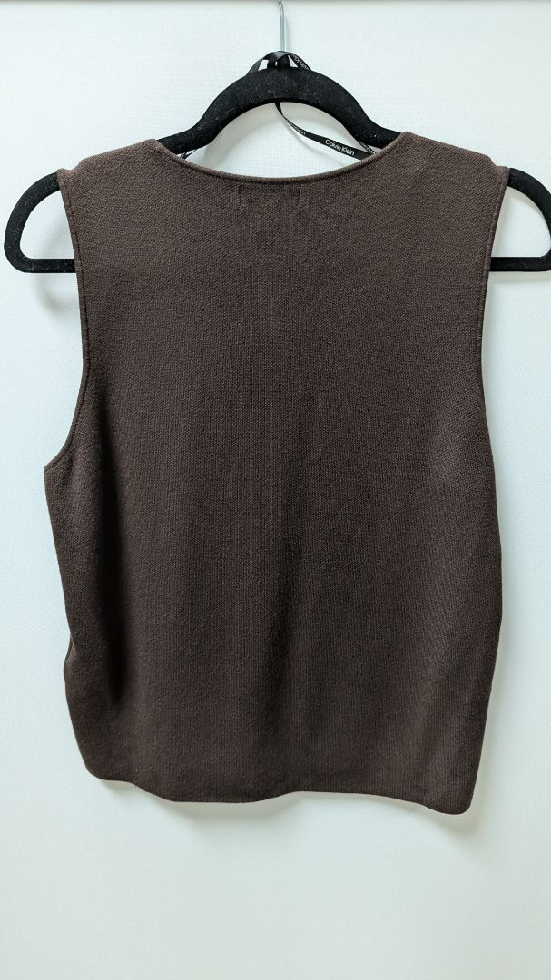 Calvin Klein Brown Button-Down Knit Vest