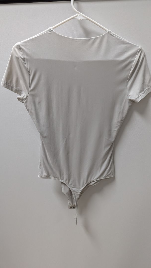 Abercrombie & Fitch Light Grey Short-Sleeve Bodysuit