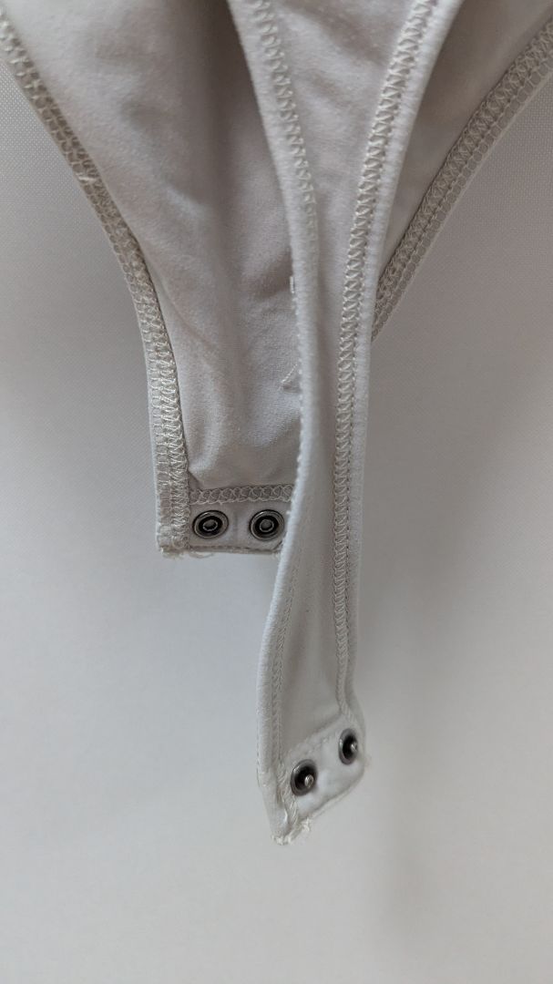Abercrombie & Fitch Light Grey Short-Sleeve Bodysuit