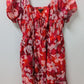 Torrid Red/White Floral Clip Dot Lace-Up Smocked Midi Dress