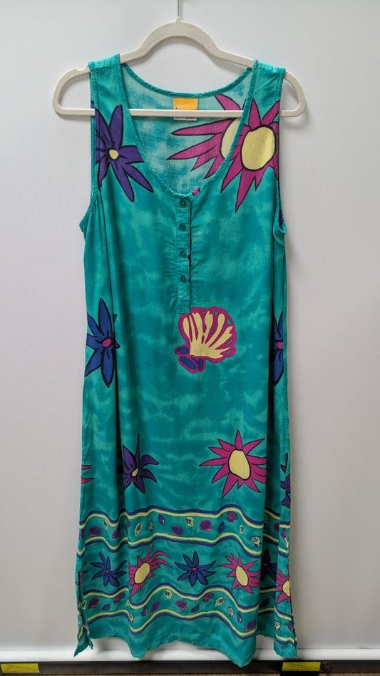 Down Under Turquoise Tie-Dye Printed Maxi Dress