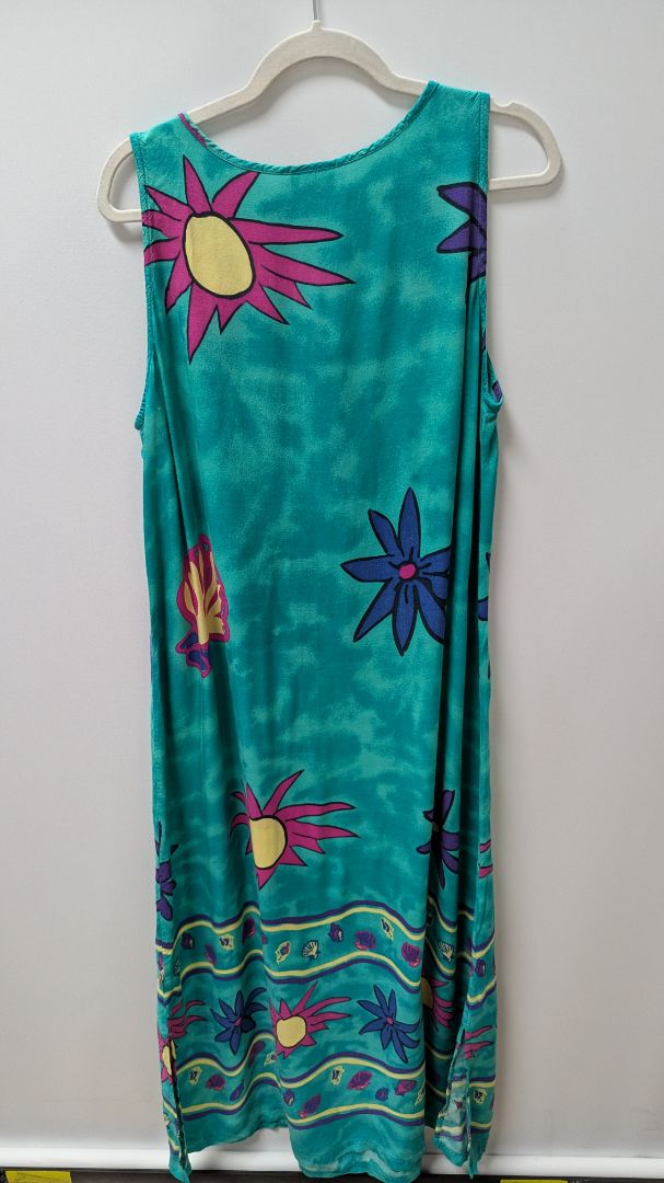 Down Under Turquoise Tie-Dye Printed Maxi Dress