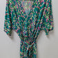 Cupshe Green Printed Faux-Wrap Romper