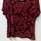 Calvin Klein Red Velvet Short-Sleeve Blouse