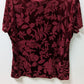 Calvin Klein Red Velvet Short-Sleeve Blouse