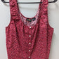Route 66 Red Floral Sleeveless Button-Down Blouse