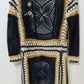 Desigual Navy/Yellow/Cream Crochet Fringed Cardigan
