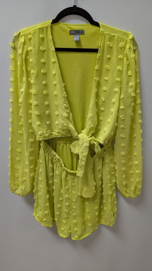 LOVE x DESIGN Electric Yellow Textured Romper