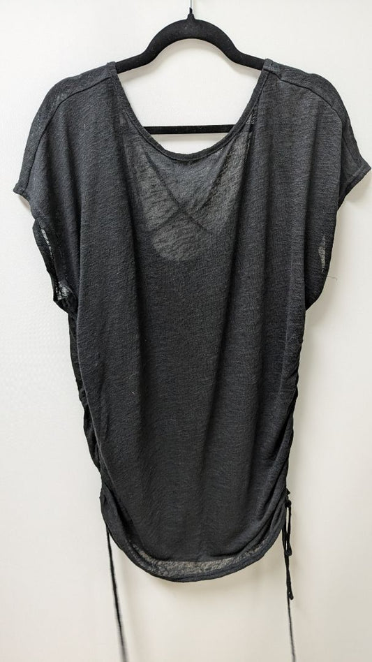 VICI Black Crossback Drawstring Swim Sheer Coverup Dress