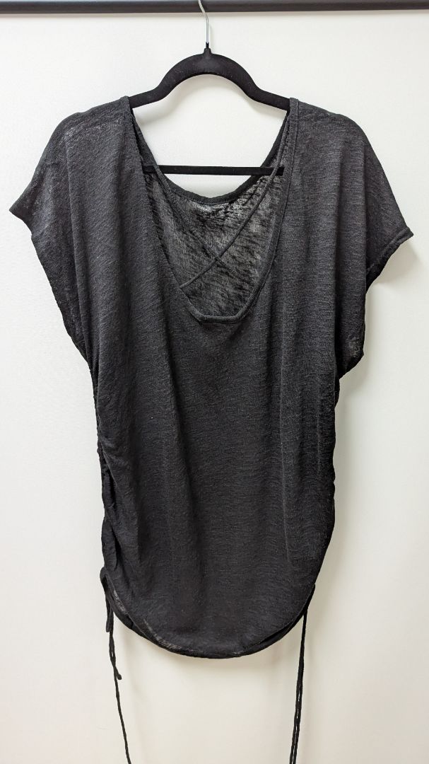 VICI Black Crossback Drawstring Swim Sheer Coverup Dress