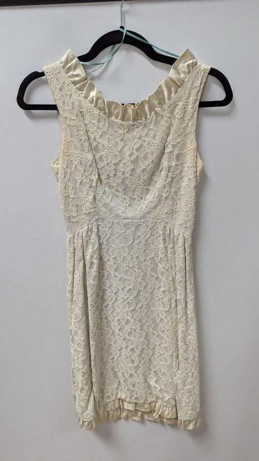 Ivory Lace Sleeveless Mini Dress