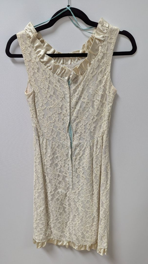 Ivory Lace Sleeveless Mini Dress