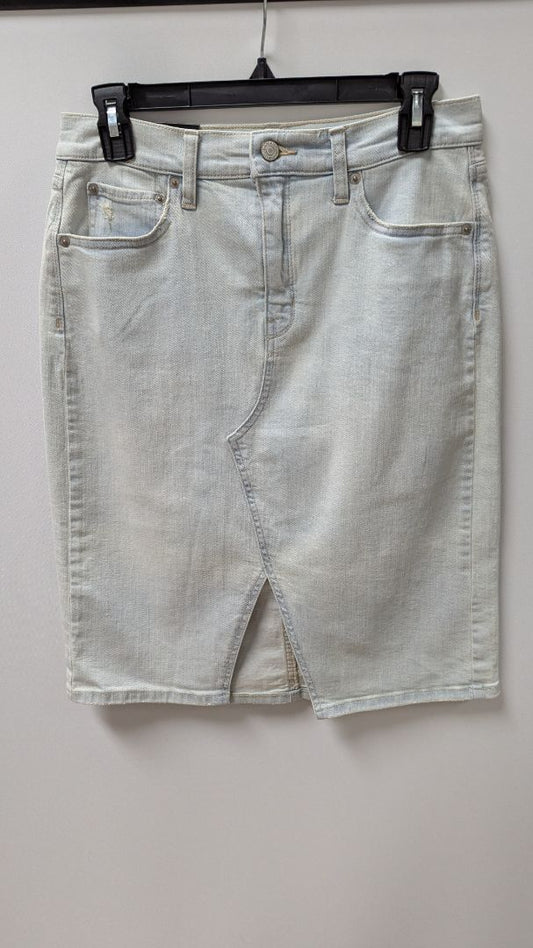Banana Republic Light Wash Faded Midi Denim Skirt