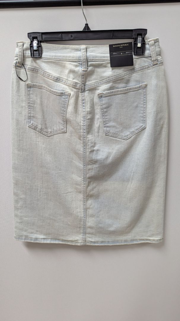 Banana Republic Light Wash Faded Midi Denim Skirt