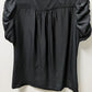 Original Penguin Black Silk-Blend Button-Down Blouse