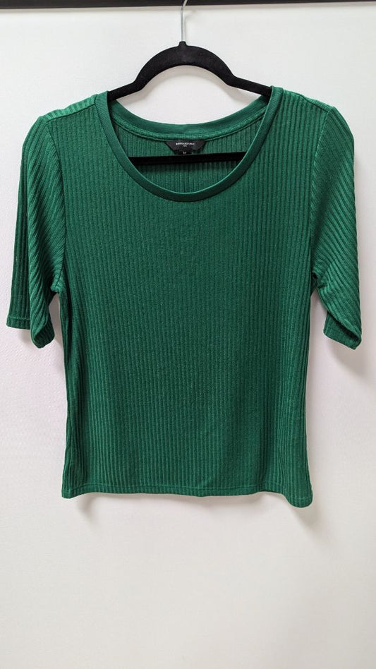 Banana Republic Emerald Green Short-Sleeve Ribbed Tee