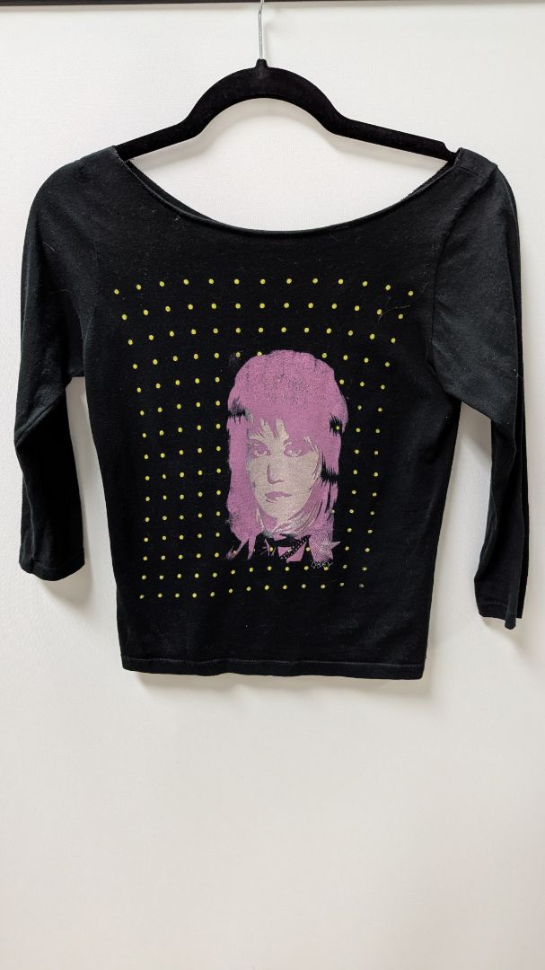 OBEY Black/Purple Joan Jett Cropped Graphic Tee