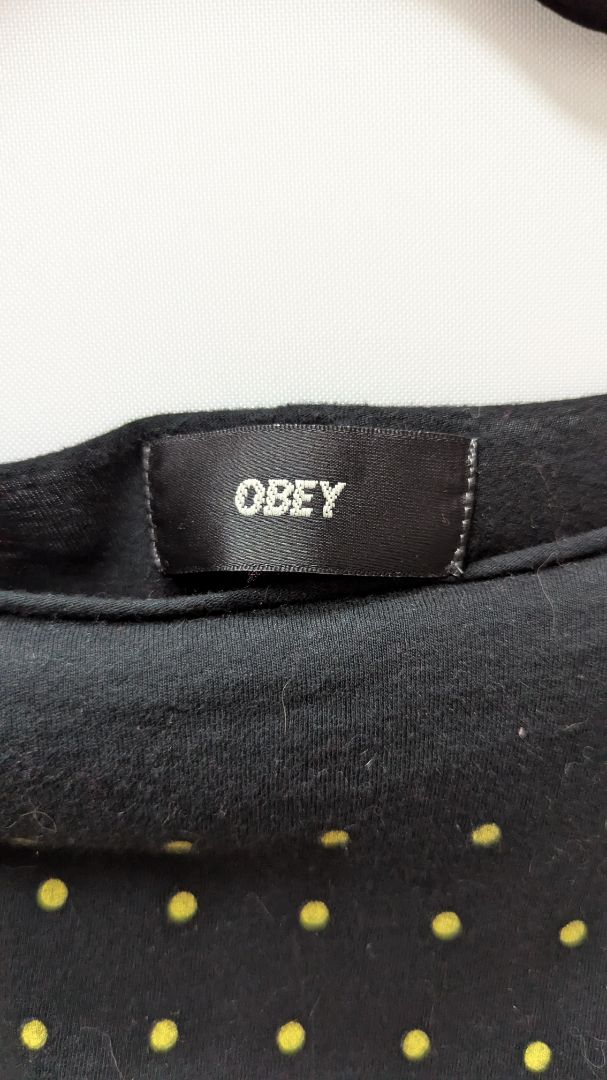 OBEY Black/Purple Joan Jett Cropped Graphic Tee