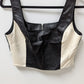 VICI Black/Cream Faux-Suede & Faux Leather Panel Crop Top