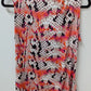 Worthington Orange Snake Print Sleeveless Blouse
