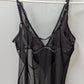 Body by Victoria Black/Blue Mesh Sequin Tank & Thong Set