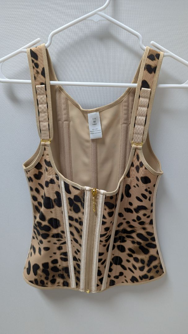 Tan/Brown Animal Print Double-Layer Corset