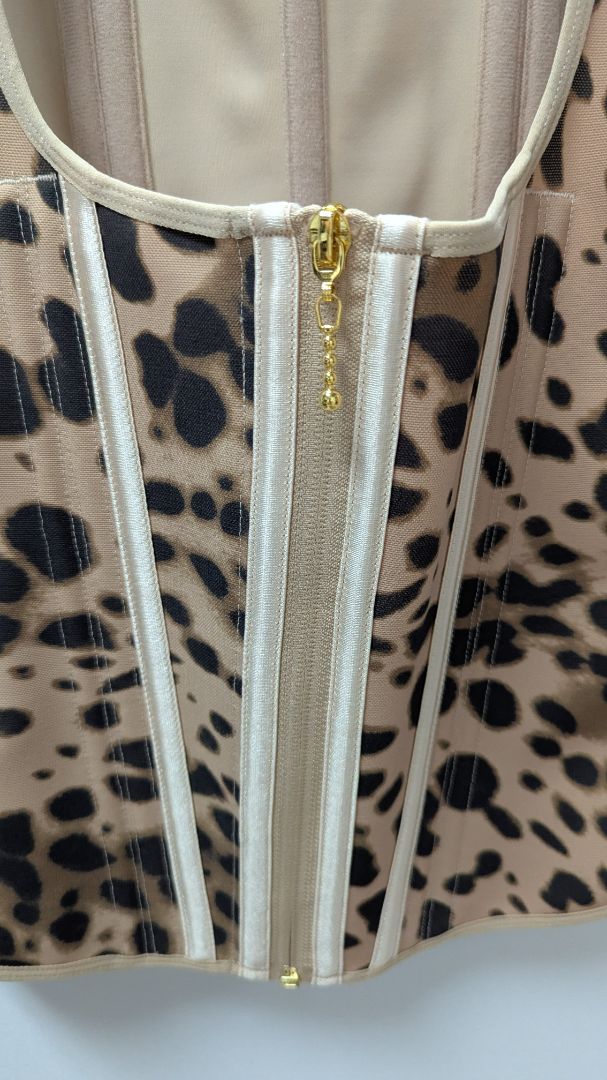 Tan/Brown Animal Print Double-Layer Corset
