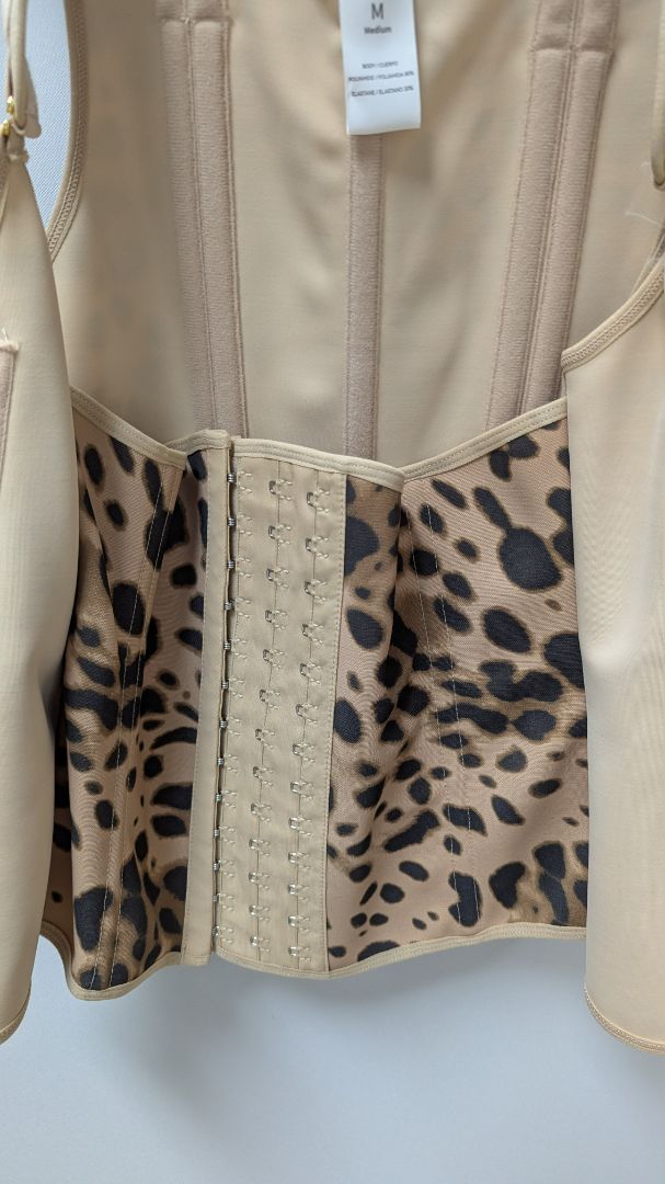 Tan/Brown Animal Print Double-Layer Corset