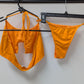 ICON SWIM Orange Halter Neck & Thong Bikini Swim Set