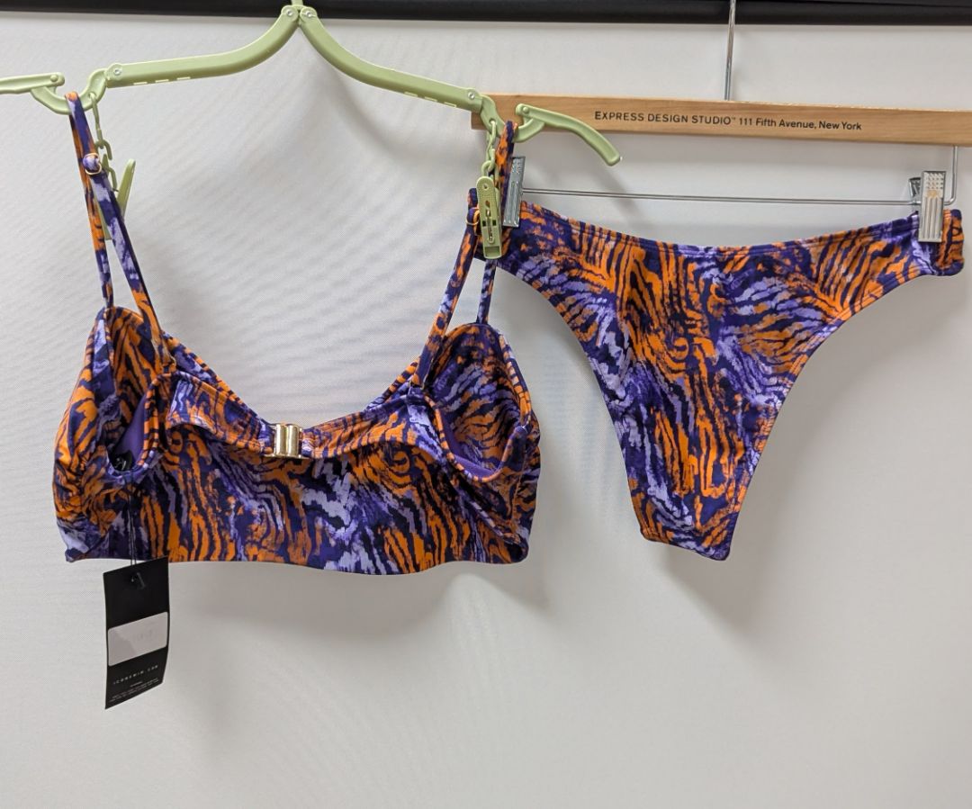 ICON SWIM Purple Zebra Striped Bikini Top & Bottoms 2-Piece Swim Set